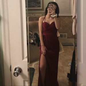 Wine colored prom dress